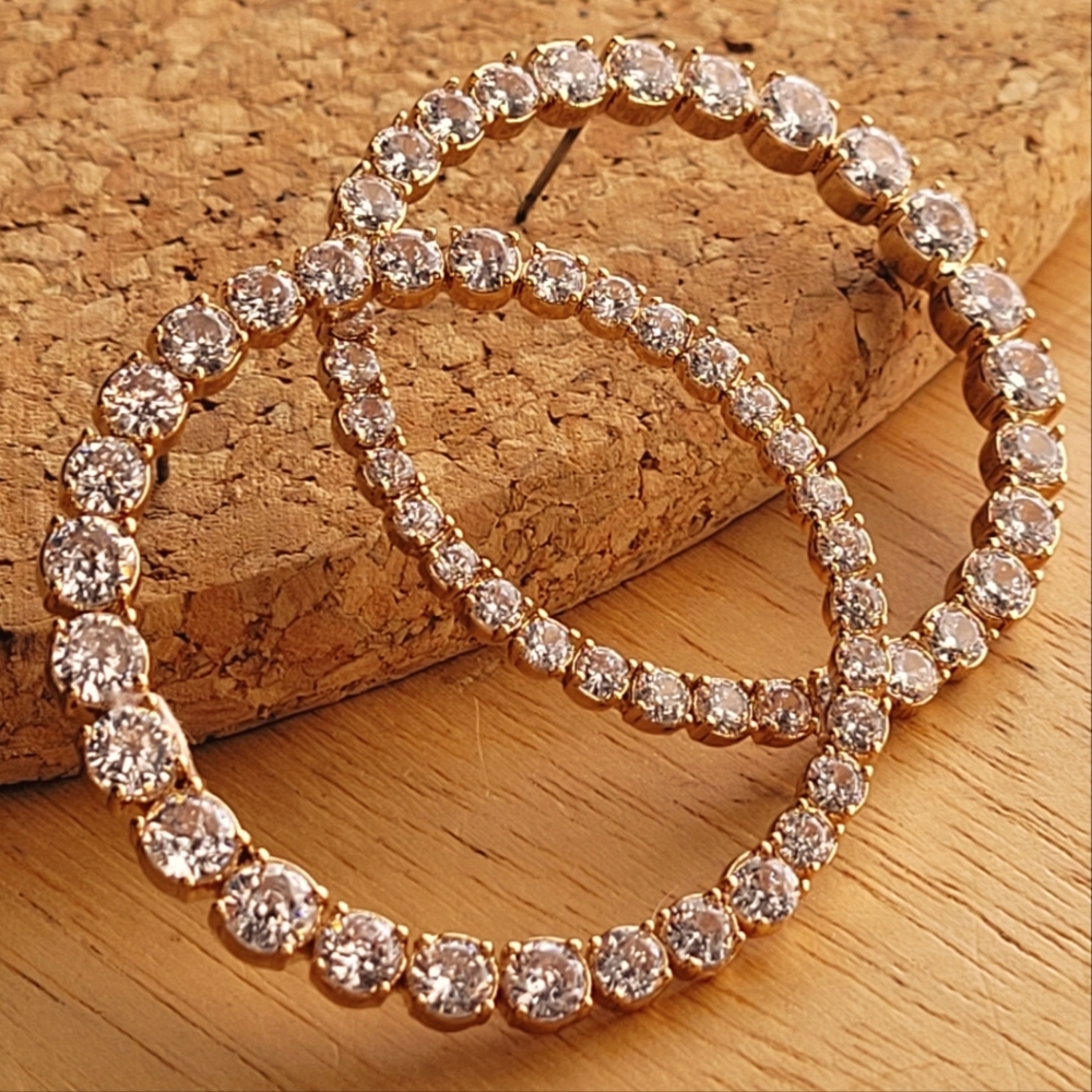 Zicronia Gold Plated Hoop Earrings - Picture 3 of 5